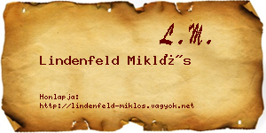 Lindenfeld Miklós névjegykártya
