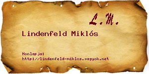 Lindenfeld Miklós névjegykártya
