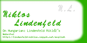 miklos lindenfeld business card